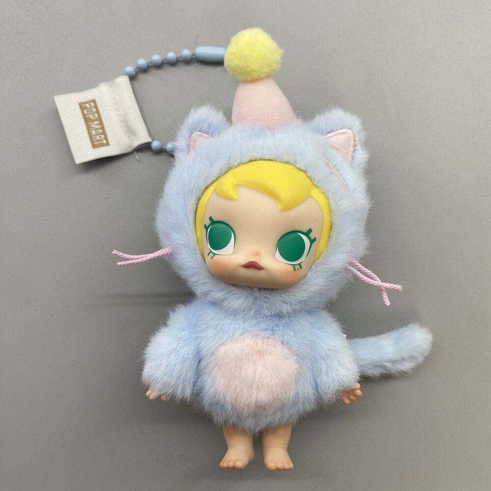 Pop Mart Baby Molly Pocket Friends Feeling Blue Vinyl Plush Pendant Keychain